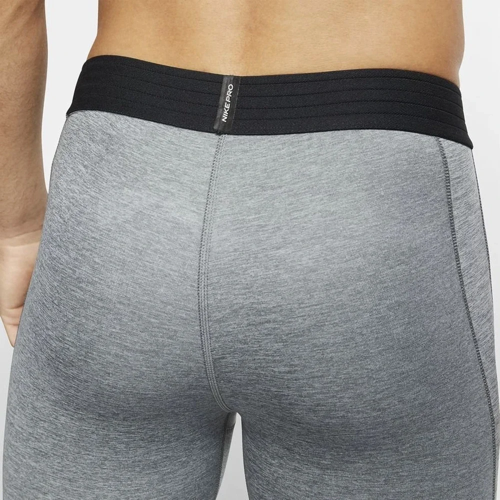 Nike Pro Dry Fit Tight Fit Mens S Heather Gray 3/4 Leggings Pull On Logo NWOT
